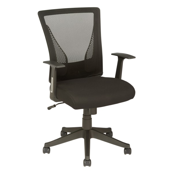 Realspace MFTC 200 Ergonomic Mesh Mid Back Task Chair Black