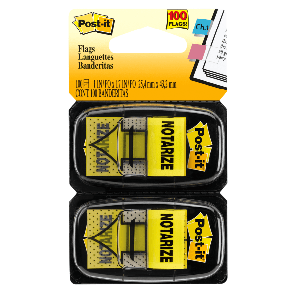 Post-it Flags, 1 in. x 1.7 in., 2 Dispensers, 50 Flags