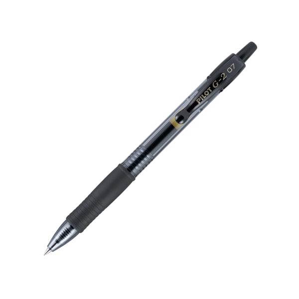 Pilot G2 Retractable Gel Pens, Fine Point, 0.7 mm, Clear Barrels