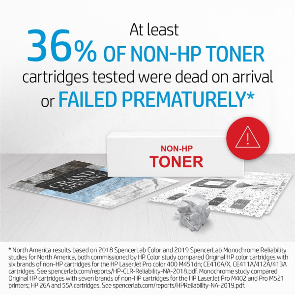 HP 55X Black High Yield Toner Cartridges, Pack Of 2, CE255XD