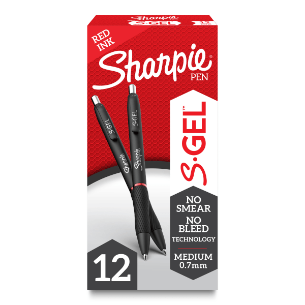 Sharpie S Gel Pens Medium Point 0.7 mm Black Barrel Black Ink