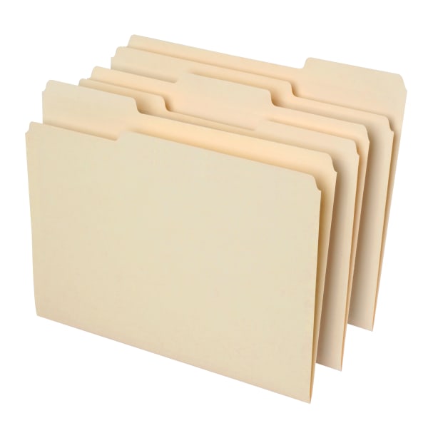 File Folders 1 3 Cut Letter Size 30 Recycled Manila Pack Of
