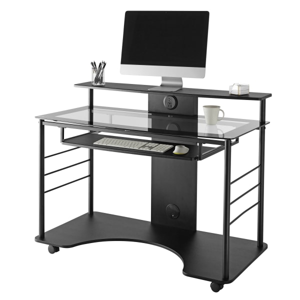 Z line designs mobile workstation desk black top