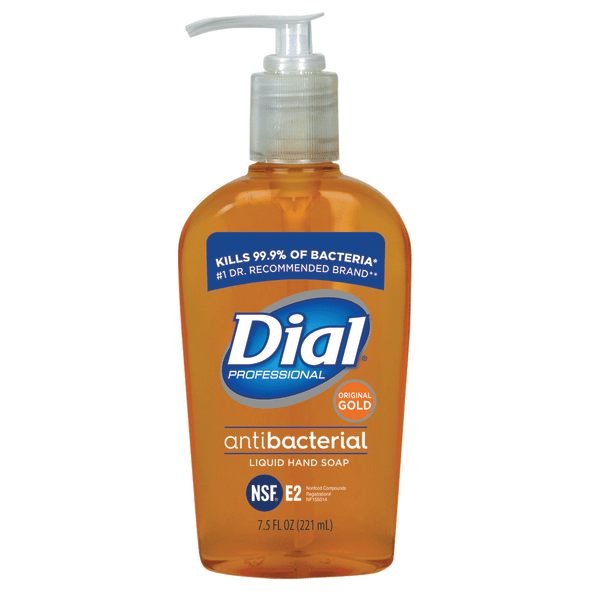 Dial Liquid Antibacterial Hand Soap Unscented 7.5 Oz Bottle Zerbee