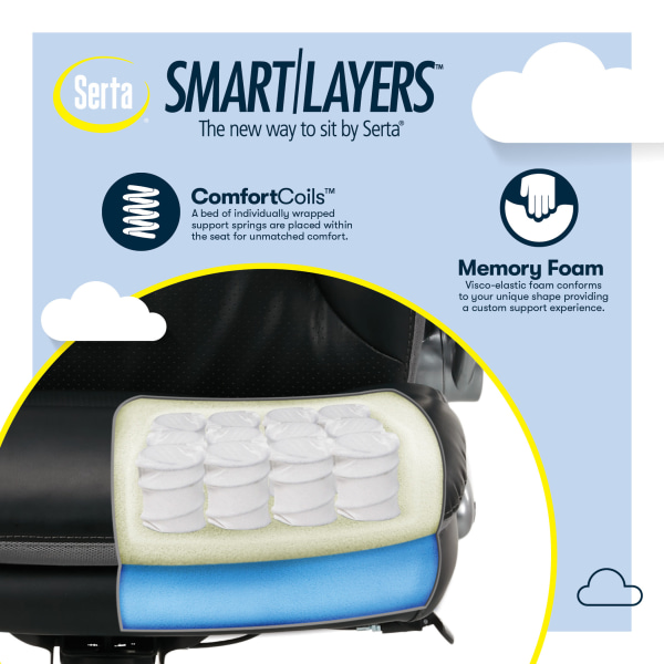 Serta Smart Layers Brinkley Ergonomic Bonded Leather High Back
