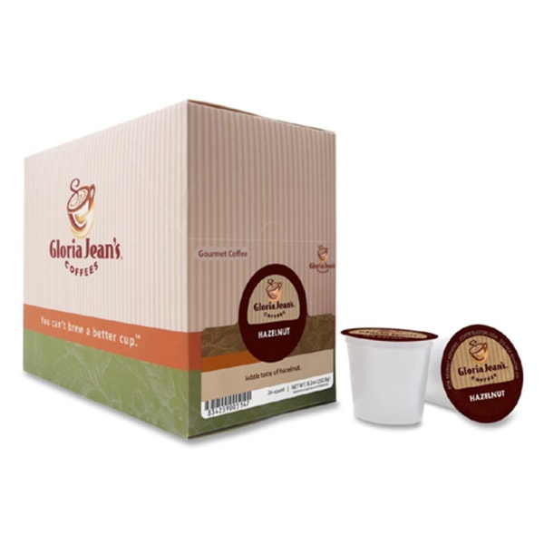 Gloria Jean s Coffees Single Serve Coffee K Cup Pods Hazelnut Carton Of 24