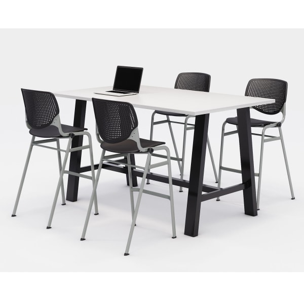 KFI Midtown Bistro Table With 4 Stacking Chairs 41