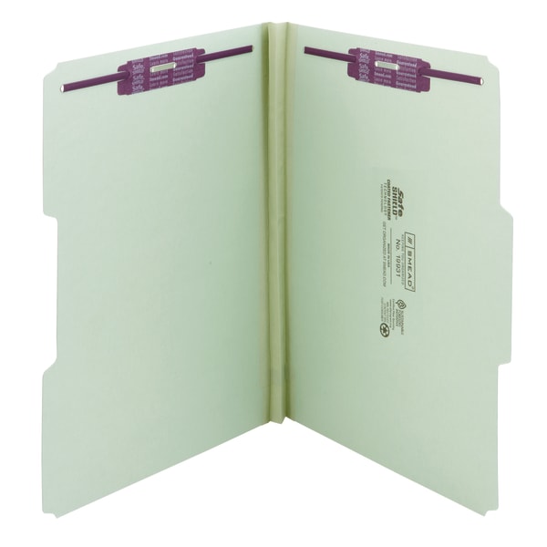 Smead Pressboard Fastener Folders With SafeSHIELD Coated